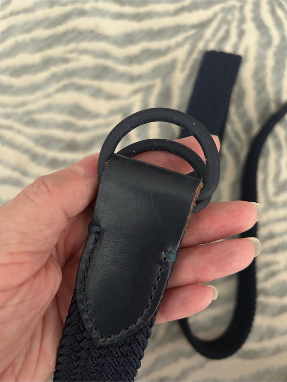 NWNT Banana Republic Braided Cloth & Leather Belt, Navy